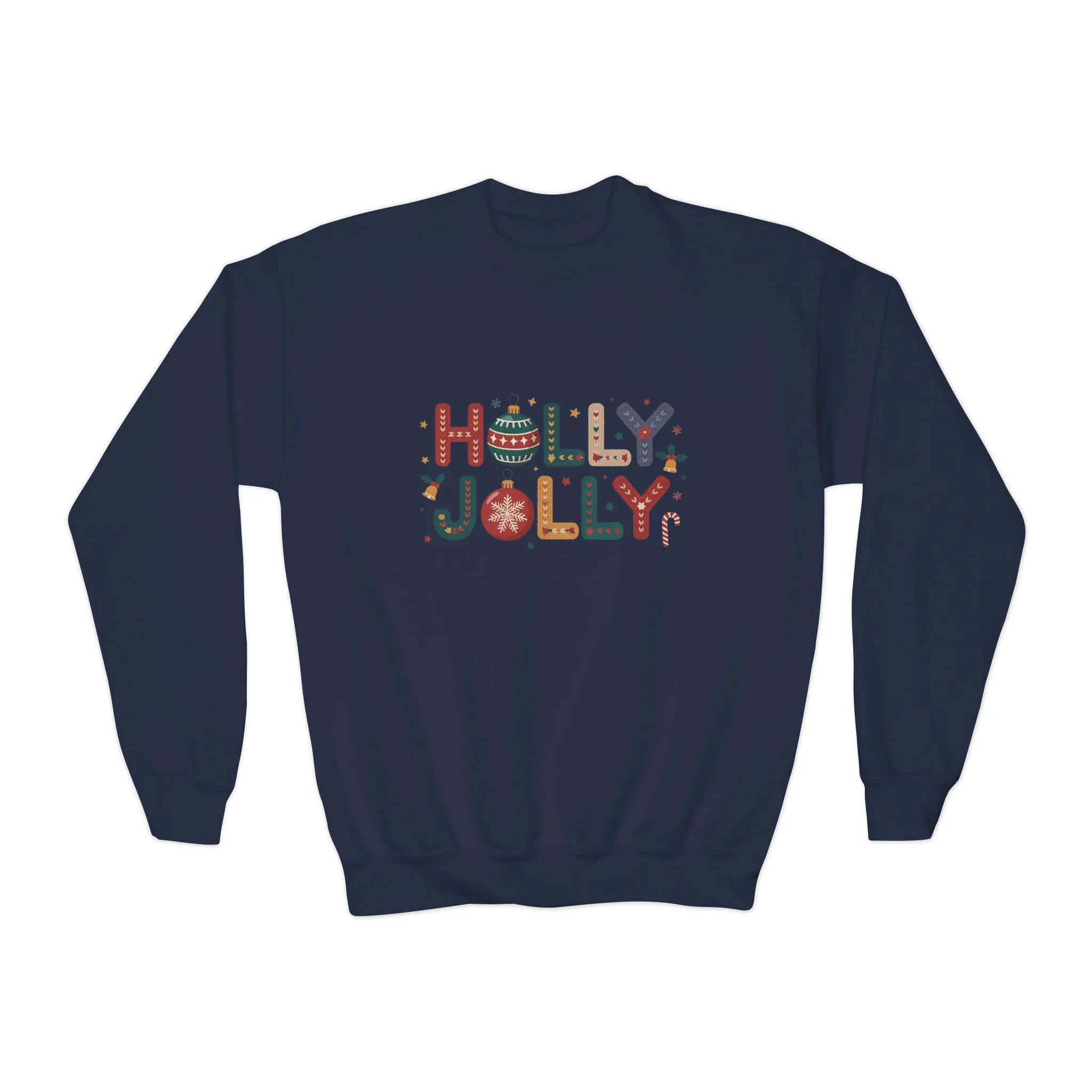 Girls Holly Jolly Christmas Sweatshirt, Cute Ornament Letter Pullover, Mother-Daughter Matching Outfit - Image 11