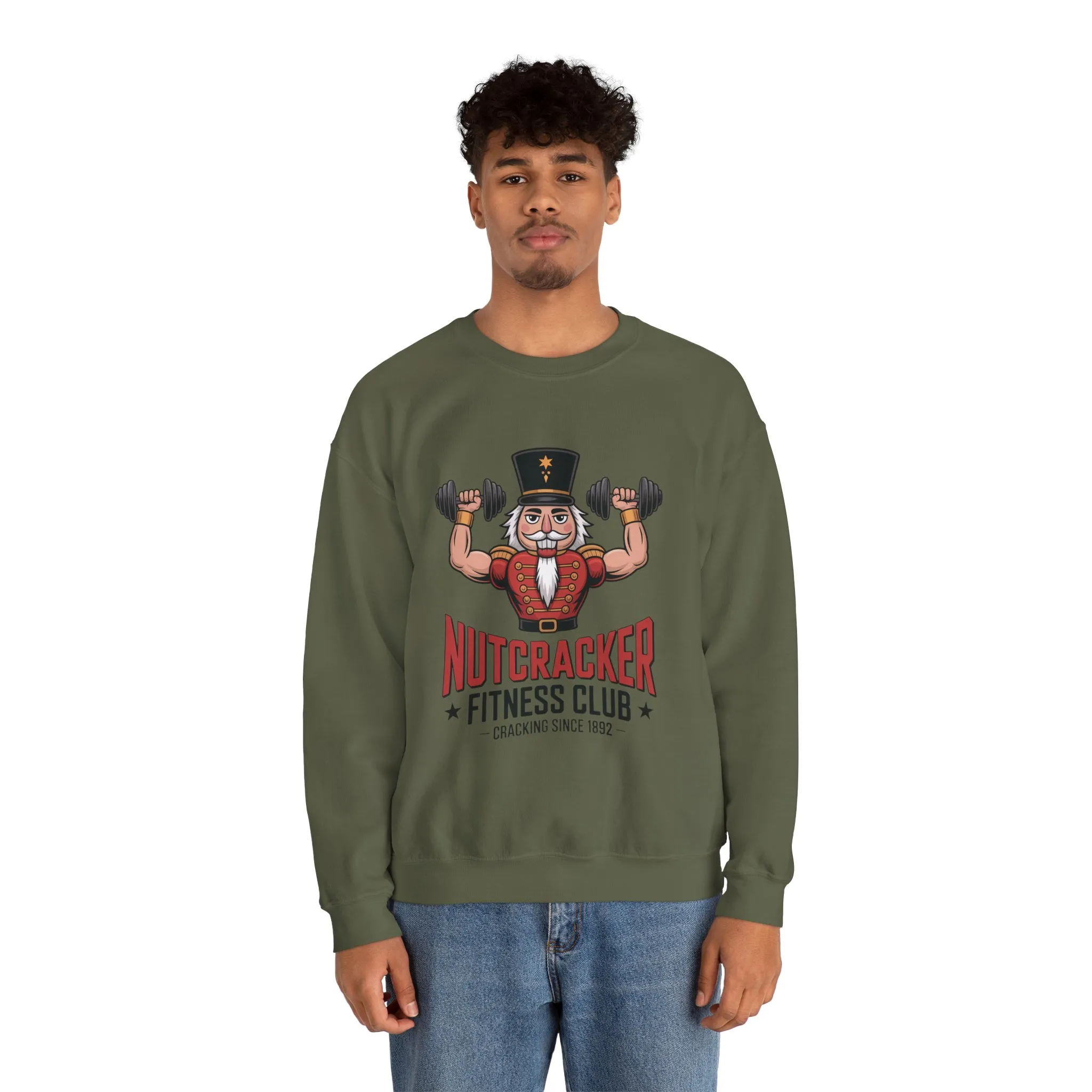 Nutcracker Fitness Club Men's Sweatshirt, Funny Gym Christmas Sweater, Holiday Gift for Him - Image 5