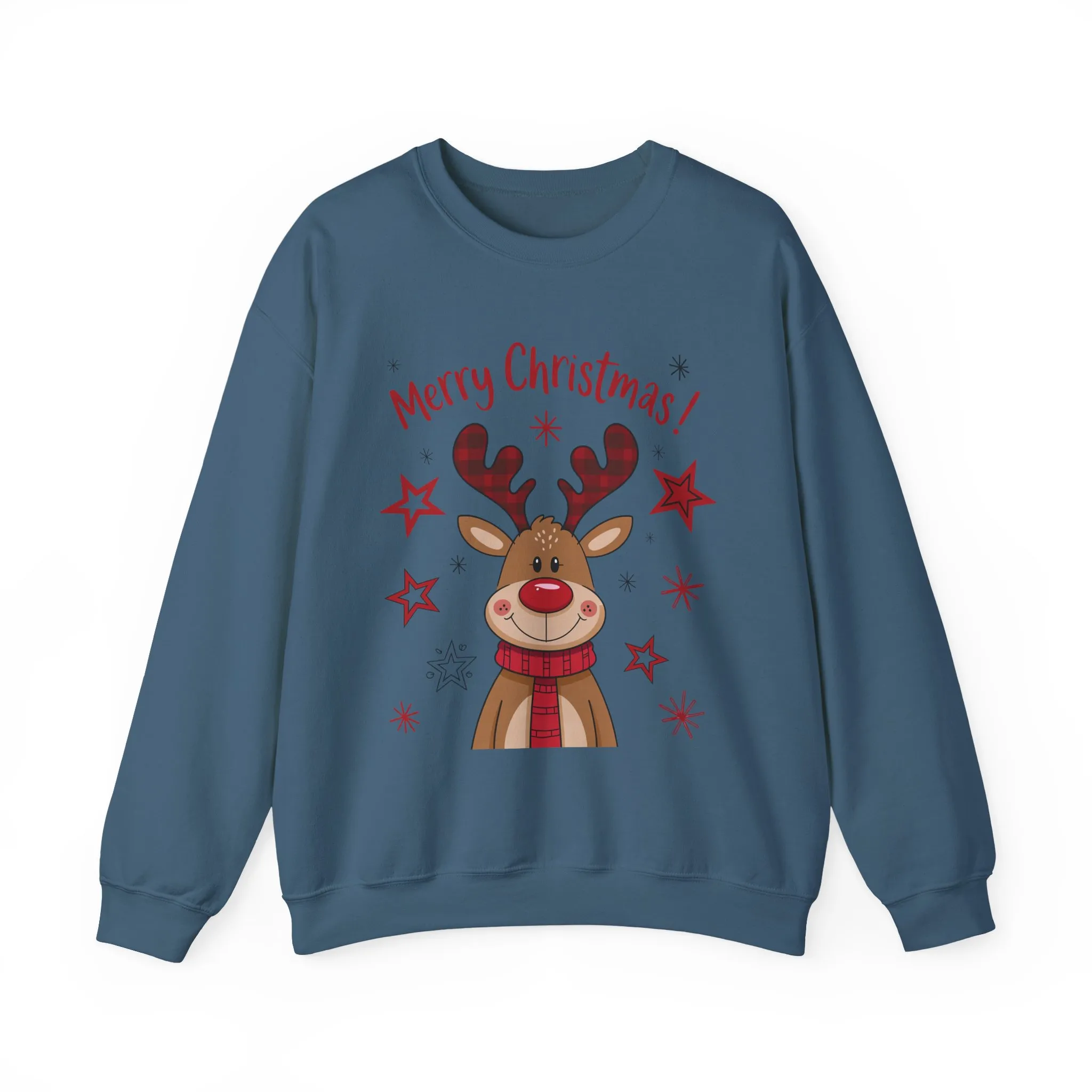 Women's Merry Christmas Reindeer Sweatshirt, Cute Plaid Antlers Design, Holiday Pullover, Mother-Daughter Matching Outfit - Image 5