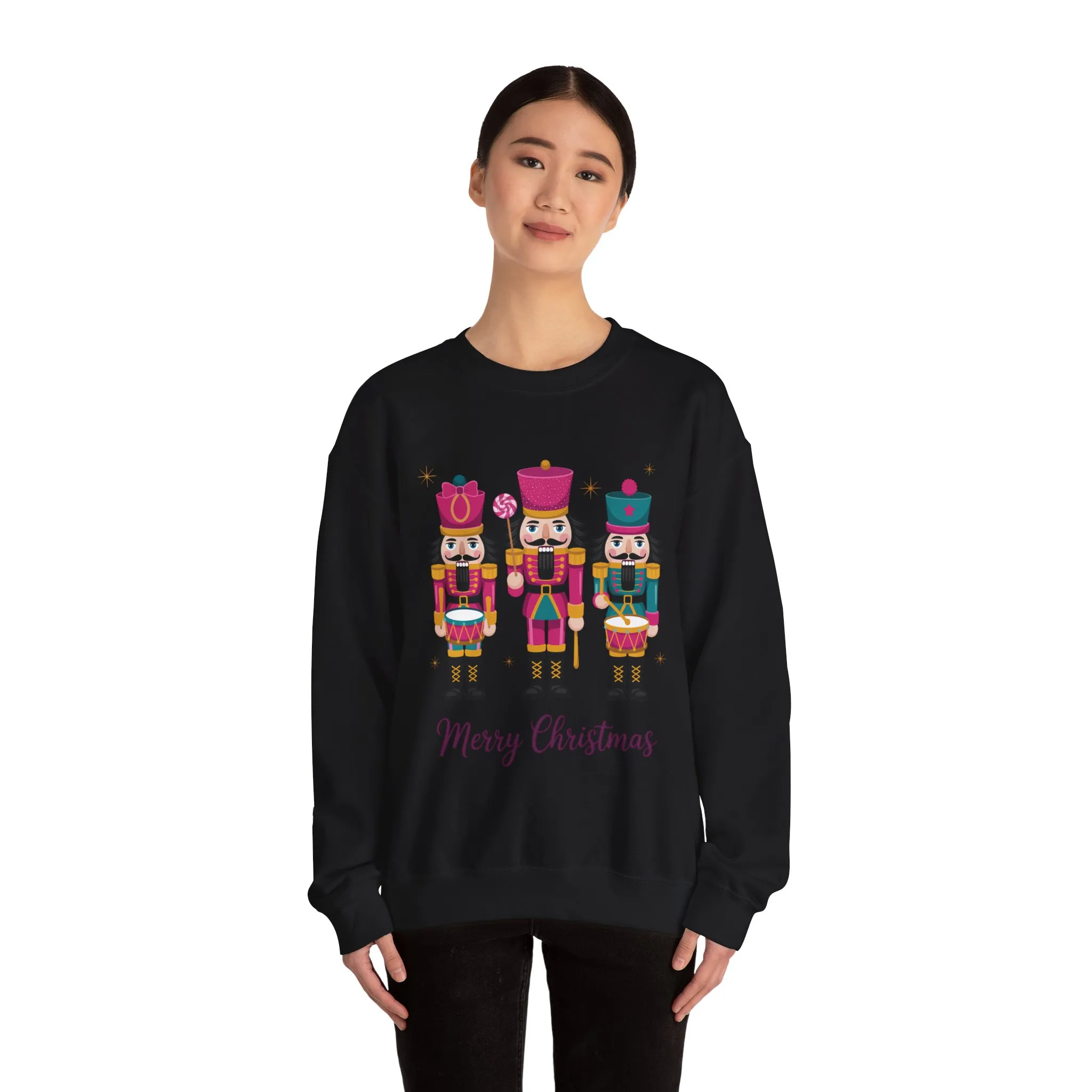 Three Nutcrackers Women's Christmas Sweatshirt, Cozy Holiday Sweater, Mom - Daughter Family Match Christmas Outfit - Image 8
