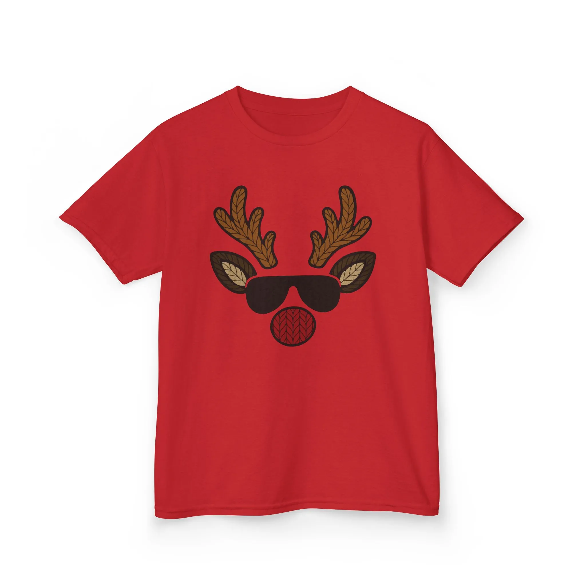 Boys Reindeer Face Christmas T-Shirt, Cute Knitted Holiday Tee, Father-Son Matching Outfit - Image 13