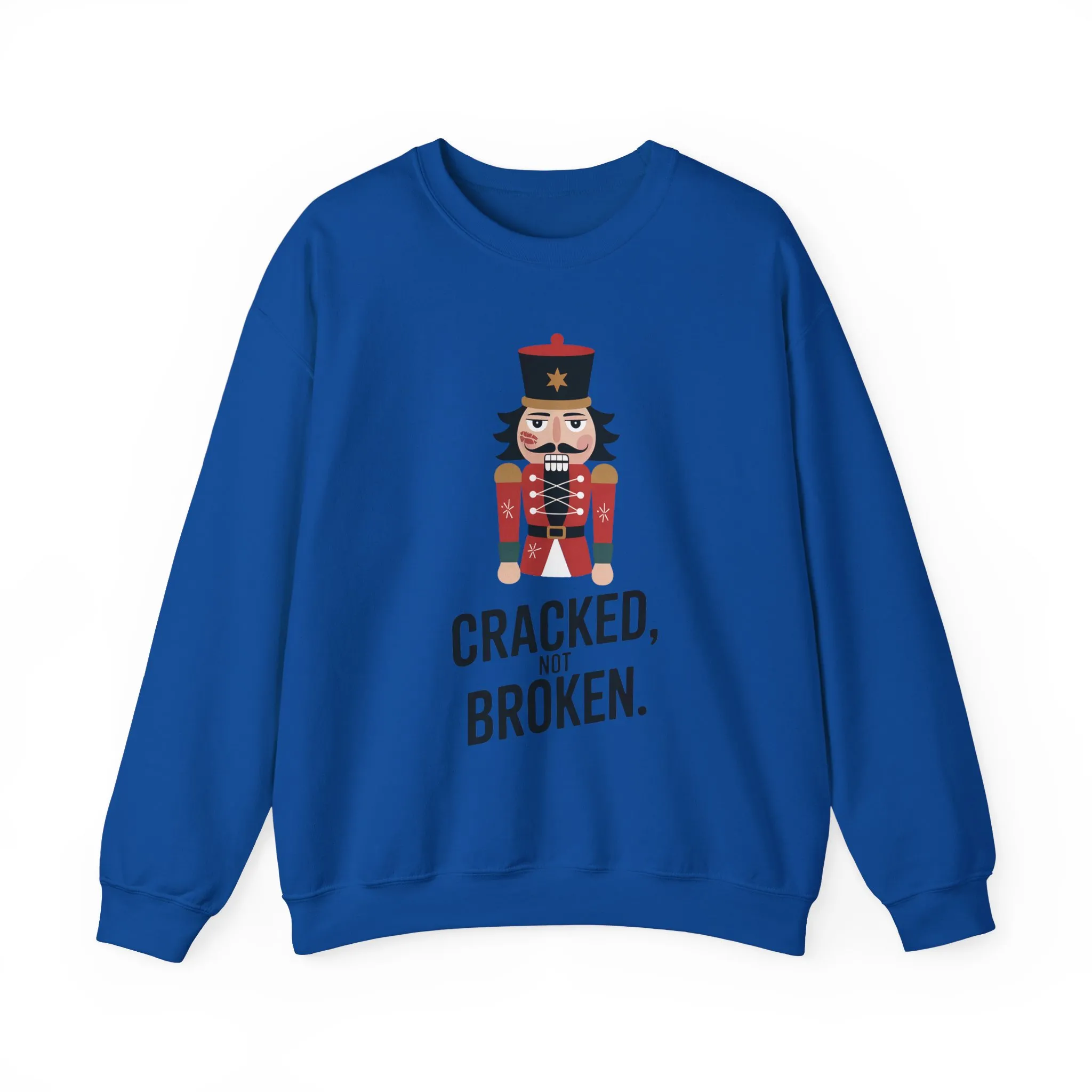 Funny Nutcracker Christmas Shirt for Men, Cracked Not Broken Sweatshirt, Holiday Humor Gift, Festive Winter Outfit - Image 22