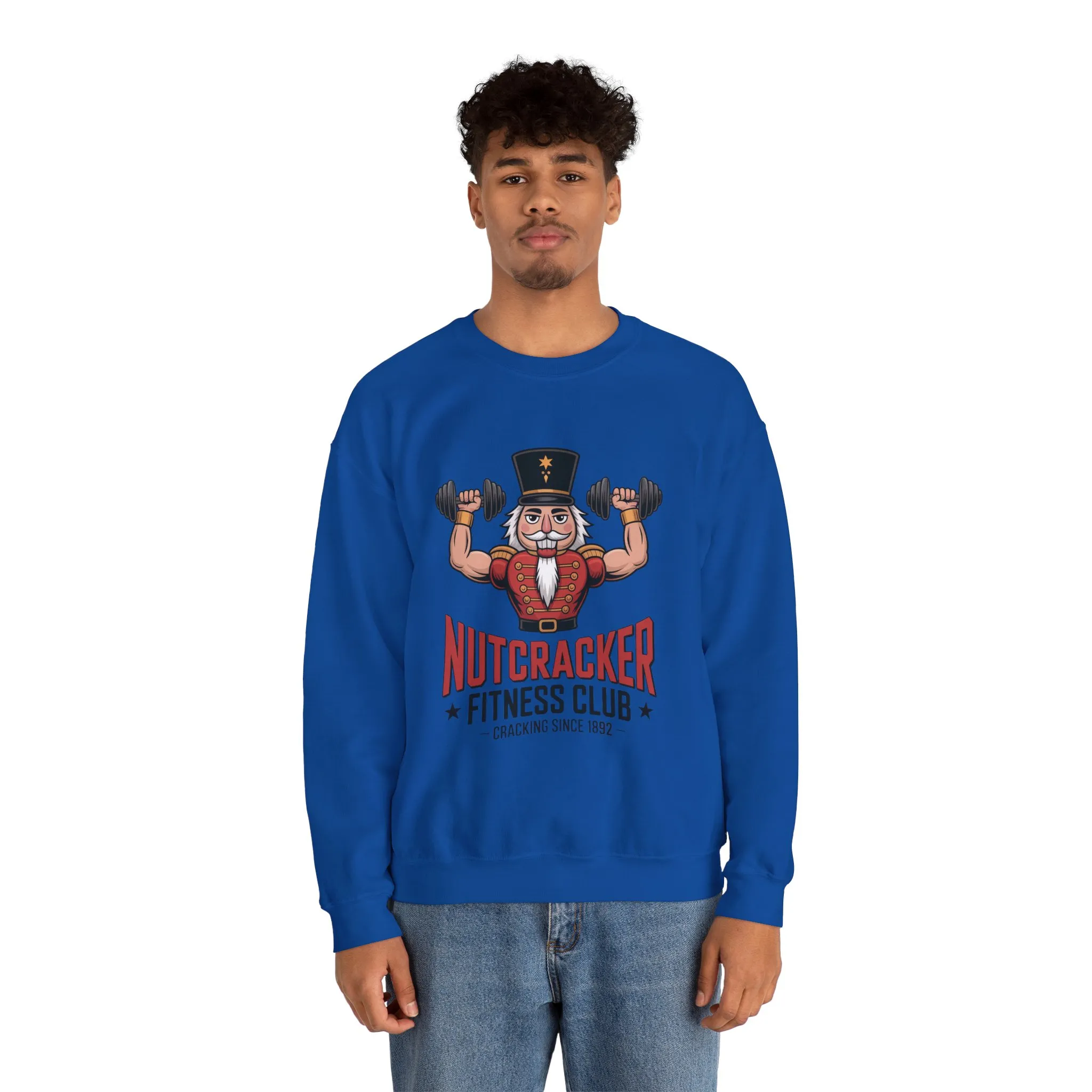Nutcracker Fitness Club Men's Sweatshirt, Funny Gym Christmas Sweater, Holiday Gift for Him - Image 20