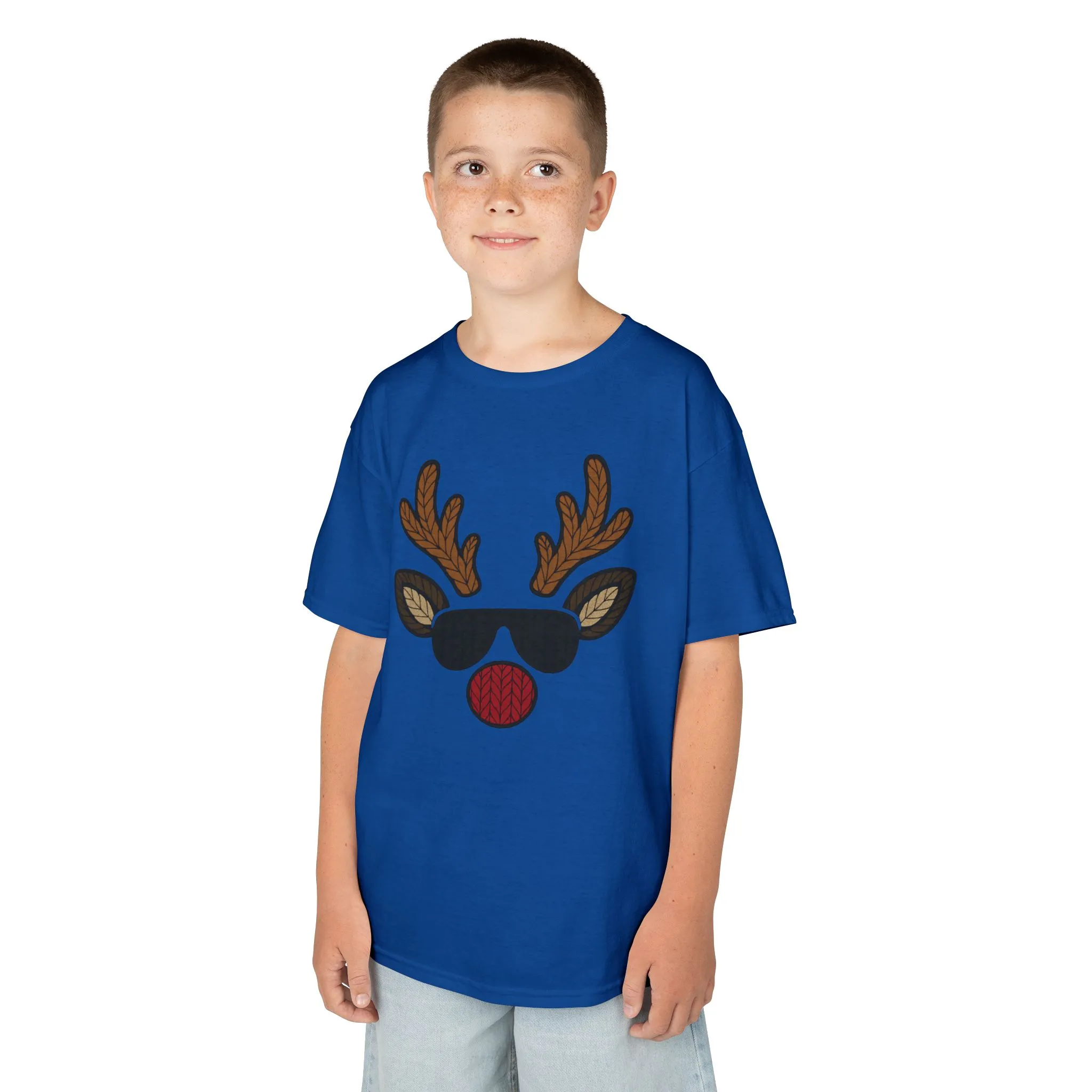Boys Reindeer Face Christmas T-Shirt, Cute Knitted Holiday Tee, Father-Son Matching Outfit - Image 12