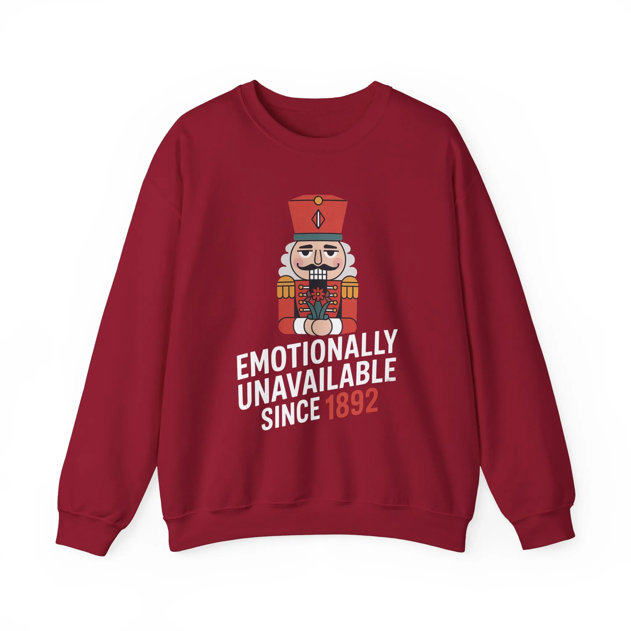 Emotionally Unavailable Since 1892 Men's Sweatshirt, Funny Nutcracker Christmas Sweater, Holiday Gift for Him - Image 22