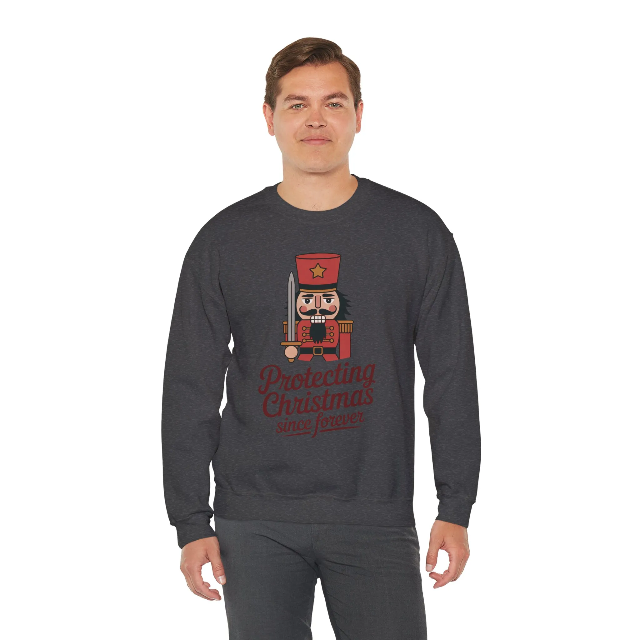 Protecting Christmas Since Forever Men's Sweatshirt, Funny Nutcracker Christmas Sweater, Holiday Gift for Him - Image 15