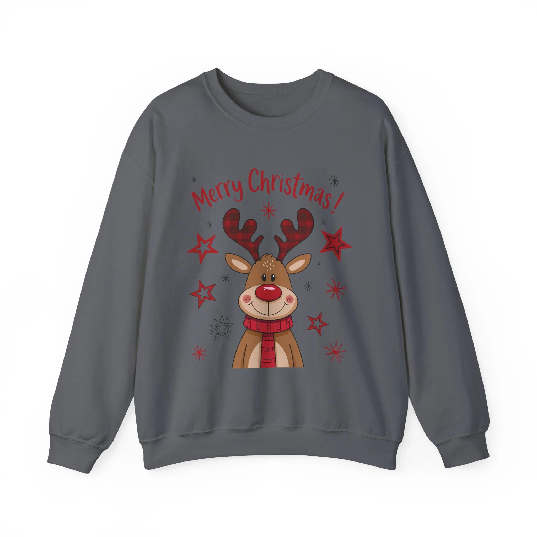 Women's Merry Christmas Reindeer Sweatshirt, Cute Plaid Antlers Design, Holiday Pullover, Mother-Daughter Matching Outfit - Image 13