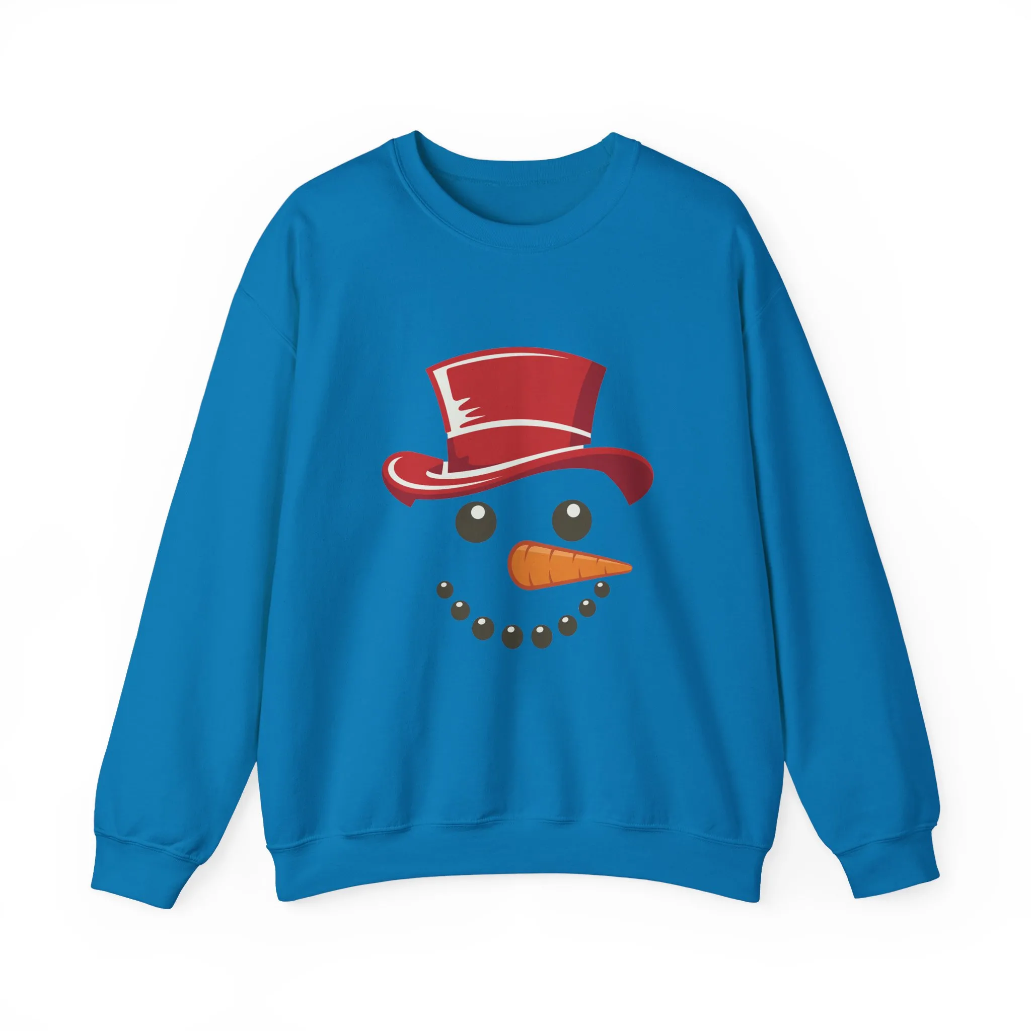 Snowman Face Christmas Sweatshirt, Cute Minimalist Holiday Crewneck, Red Hat Snowman Design, Unisex Winter Gift, Unisex Crewneck Sweatshirt - Image 13