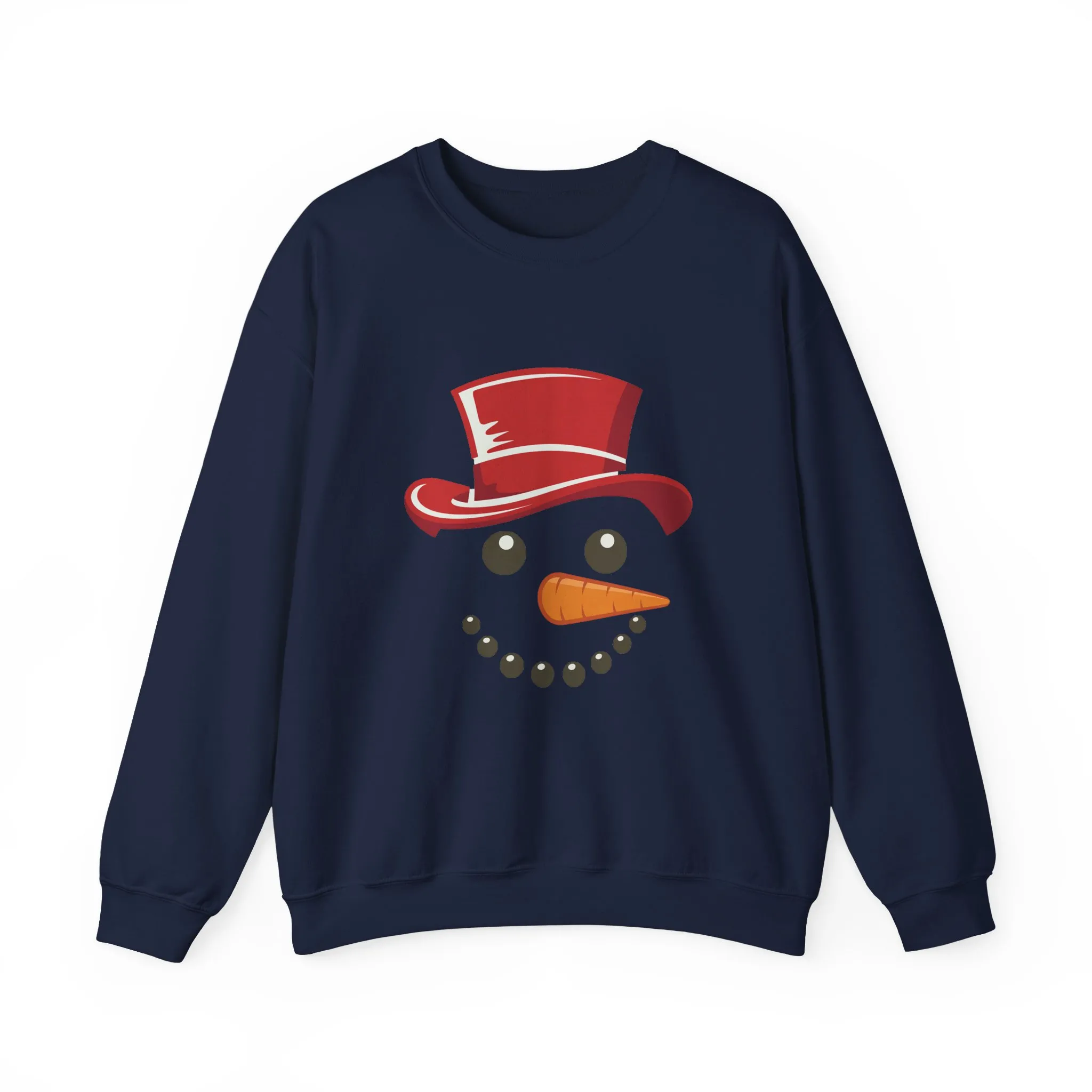 Snowman Face Christmas Sweatshirt, Cute Minimalist Holiday Crewneck, Red Hat Snowman Design, Unisex Winter Gift, Unisex Crewneck Sweatshirt - Image 22