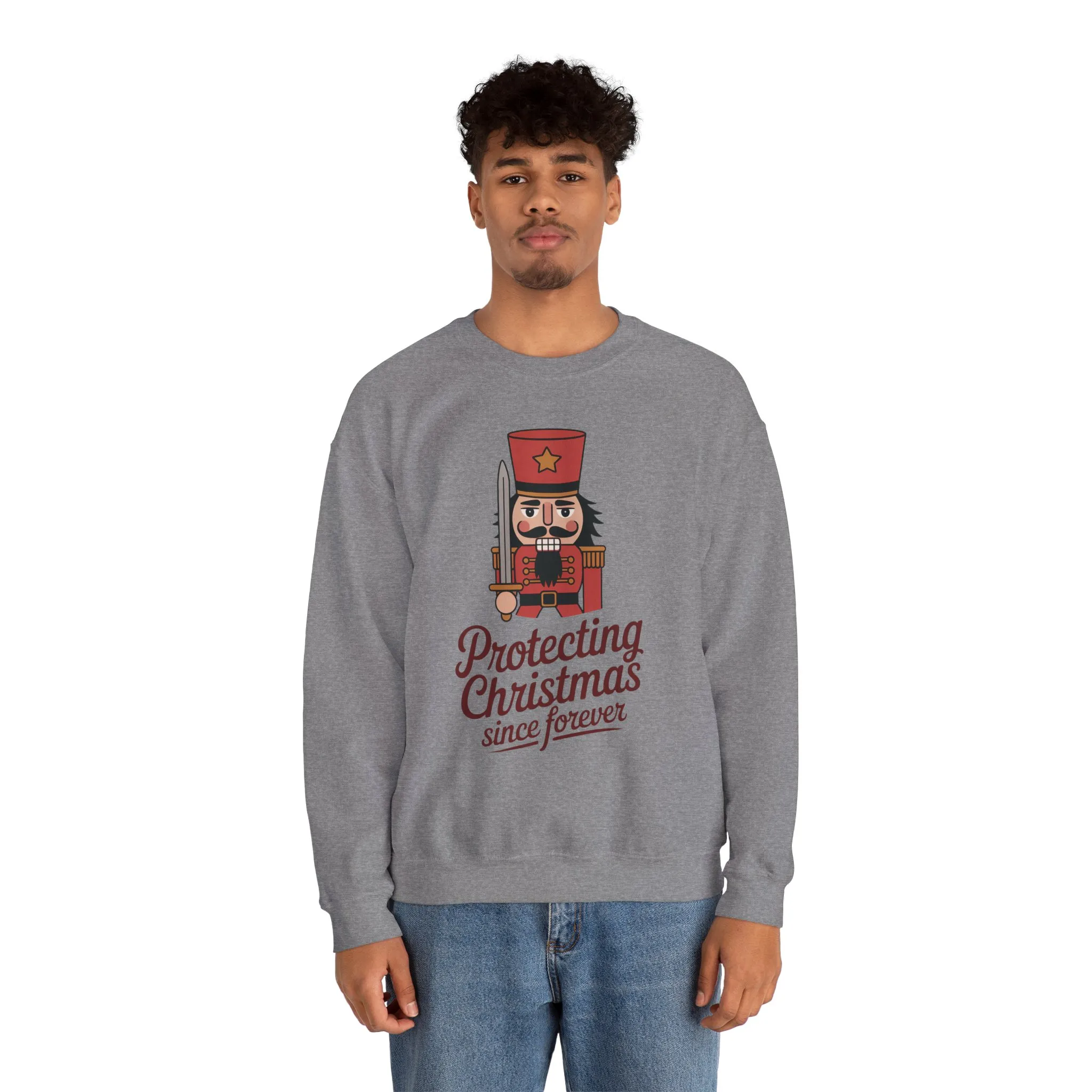 Protecting Christmas Since Forever Men's Sweatshirt, Funny Nutcracker Christmas Sweater, Holiday Gift for Him - Image 11