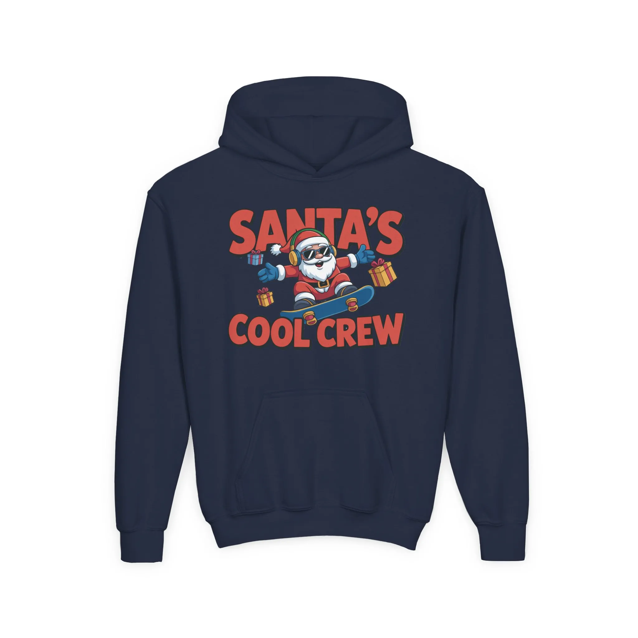Santa's Cool Crew Youth Hoodie, Funny Christmas Hoodie for Boys, Cool Santa Skateboard Gift, Youth Heavy Blend Hooded Sweatshirt - Image 17