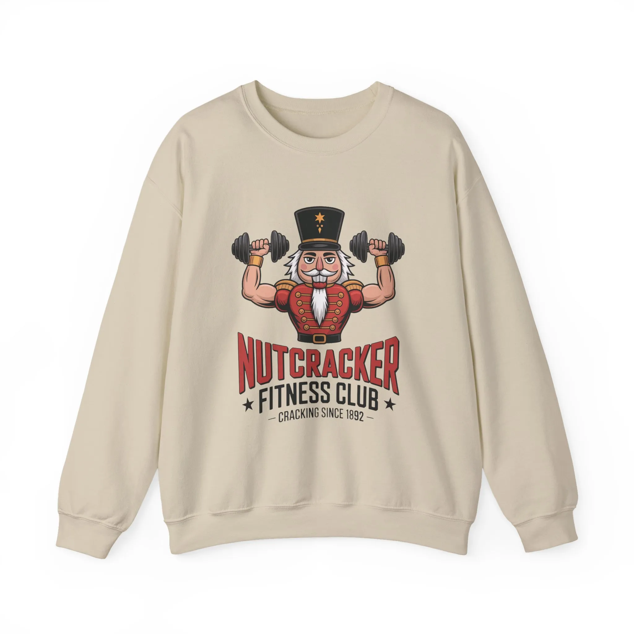 Nutcracker Fitness Club Men's Sweatshirt, Funny Gym Christmas Sweater, Holiday Gift for Him - Image 2