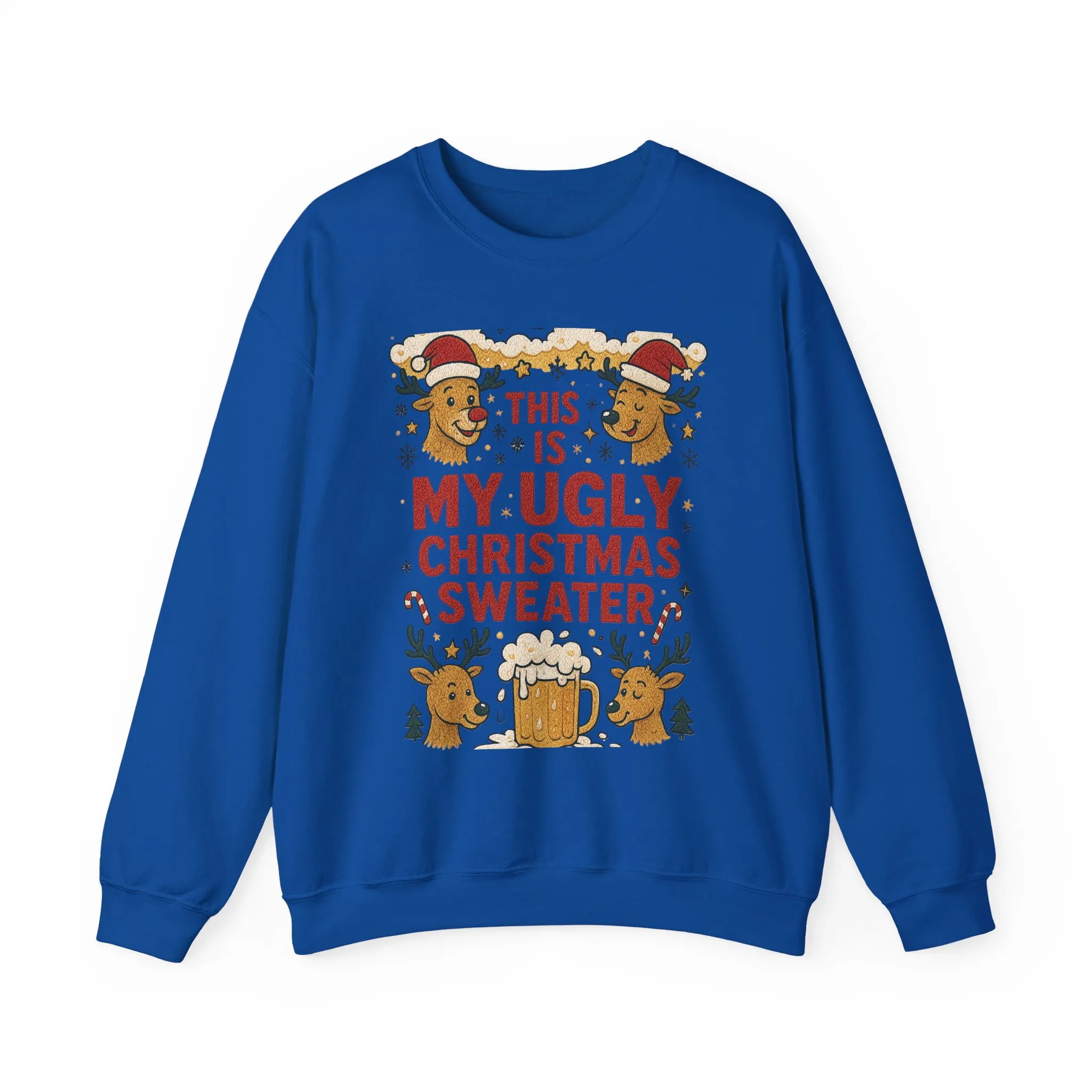 This Is My Ugly Christmas Sweater Men's Sweatshirt, Funny Beer - Reindeer Holiday Pullover, Classic Knit Style, Xmas Party Outfit - Image 16