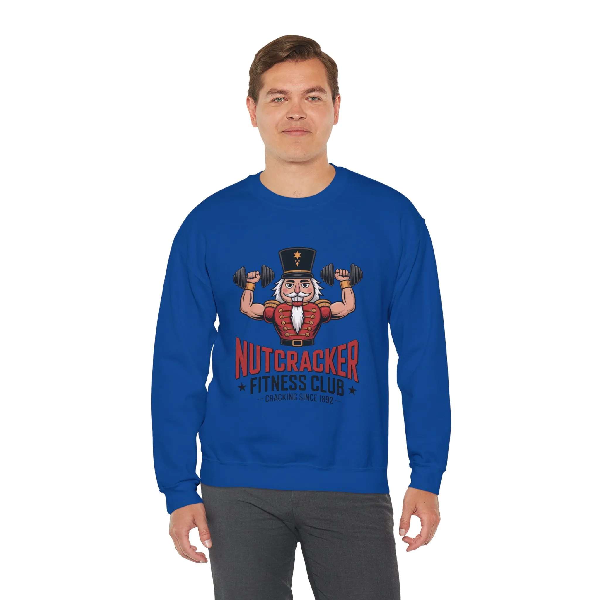 Nutcracker Fitness Club Men's Sweatshirt, Funny Gym Christmas Sweater, Holiday Gift for Him - Image 21