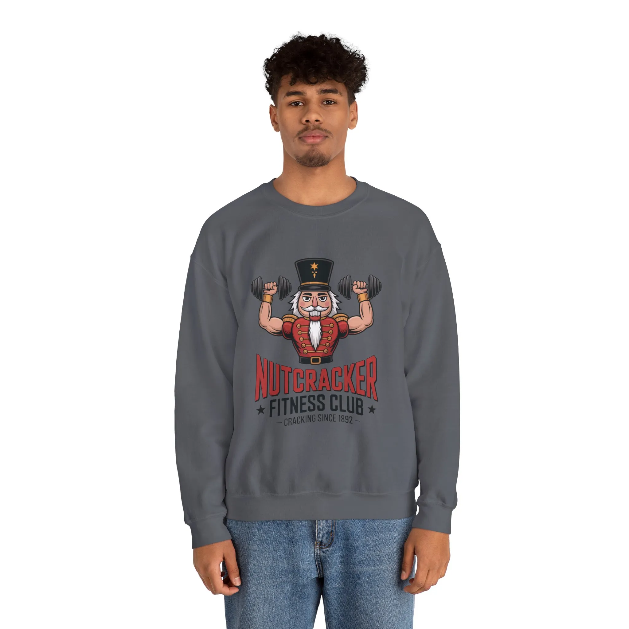 Nutcracker Fitness Club Men's Sweatshirt, Funny Gym Christmas Sweater, Holiday Gift for Him - Image 17