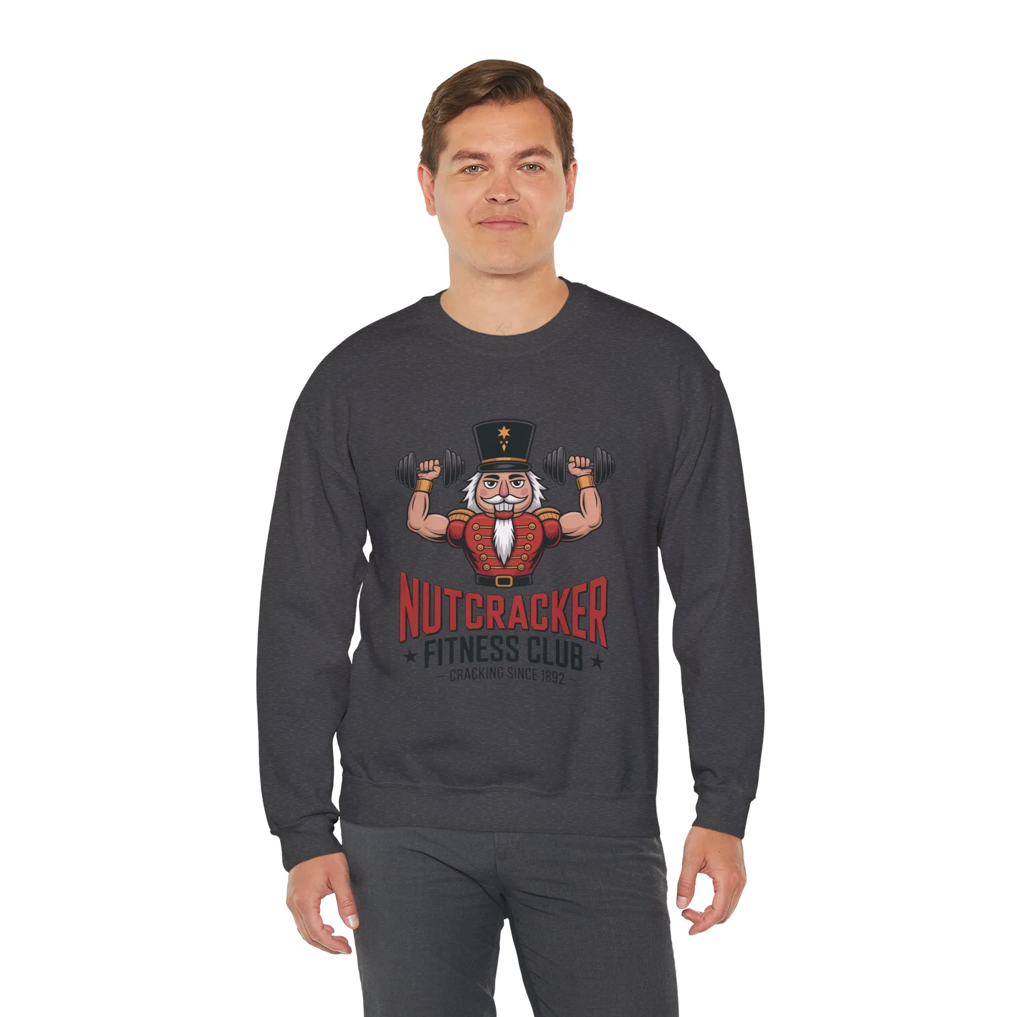 Nutcracker Fitness Club Men's Sweatshirt, Funny Gym Christmas Sweater, Holiday Gift for Him - Image 12
