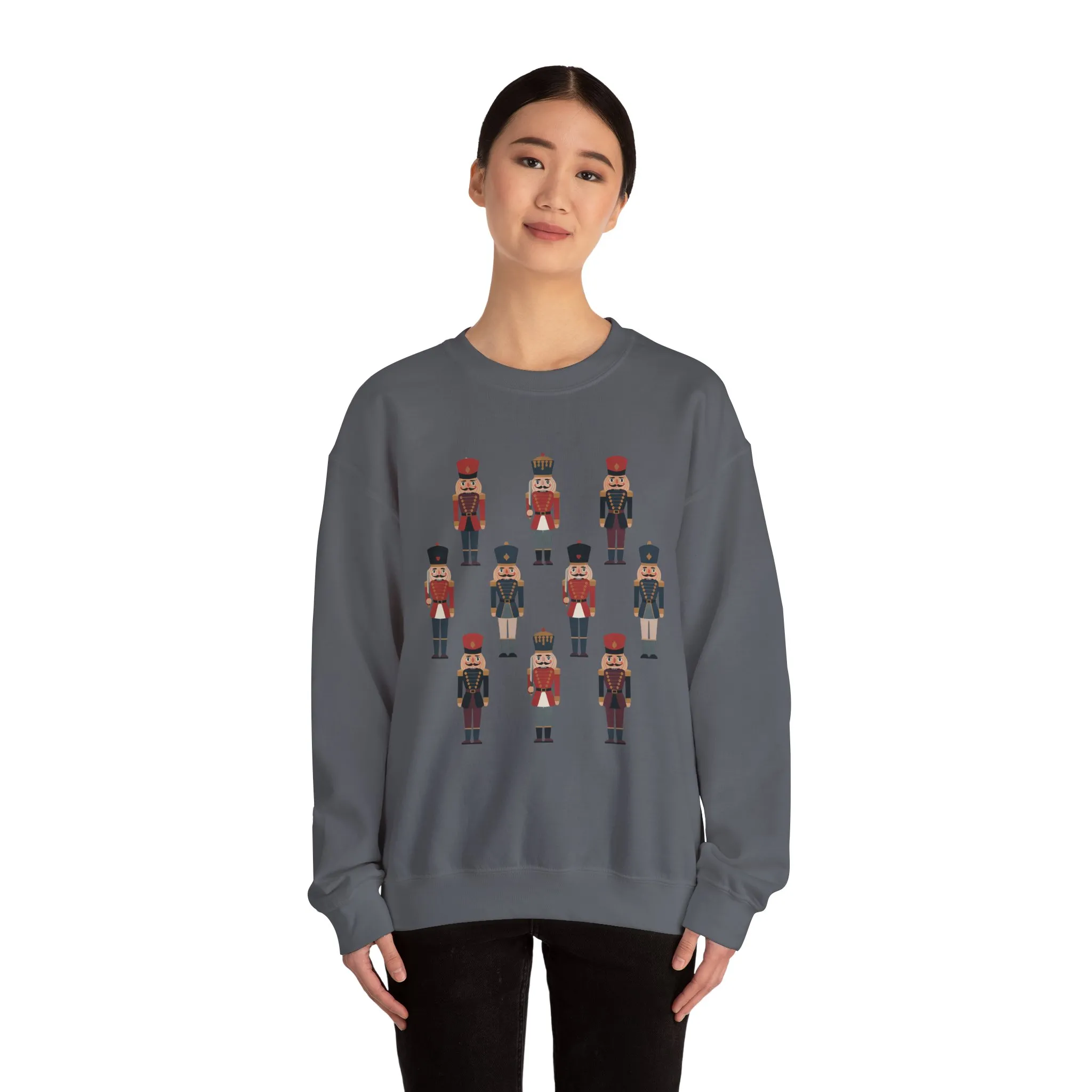 Nutcracker Soldiers Women's Christmas Sweatshirt, Cozy Holiday Sweater, Family - Partner Match Outfit - Image 11