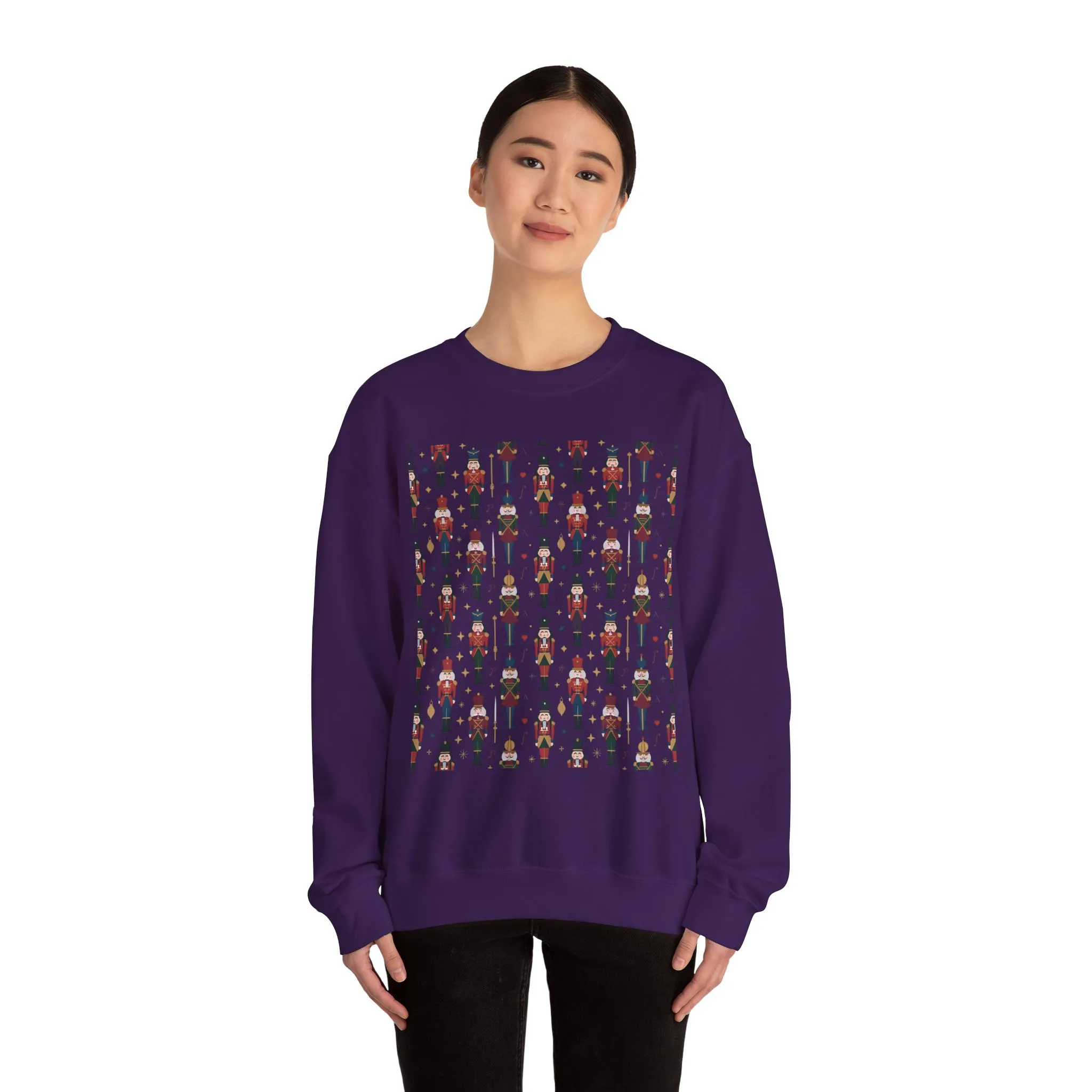Nutcracker Pattern Women's Sweatshirt, Cozy Christmas Sweater, Holiday Gift for Her - Image 23