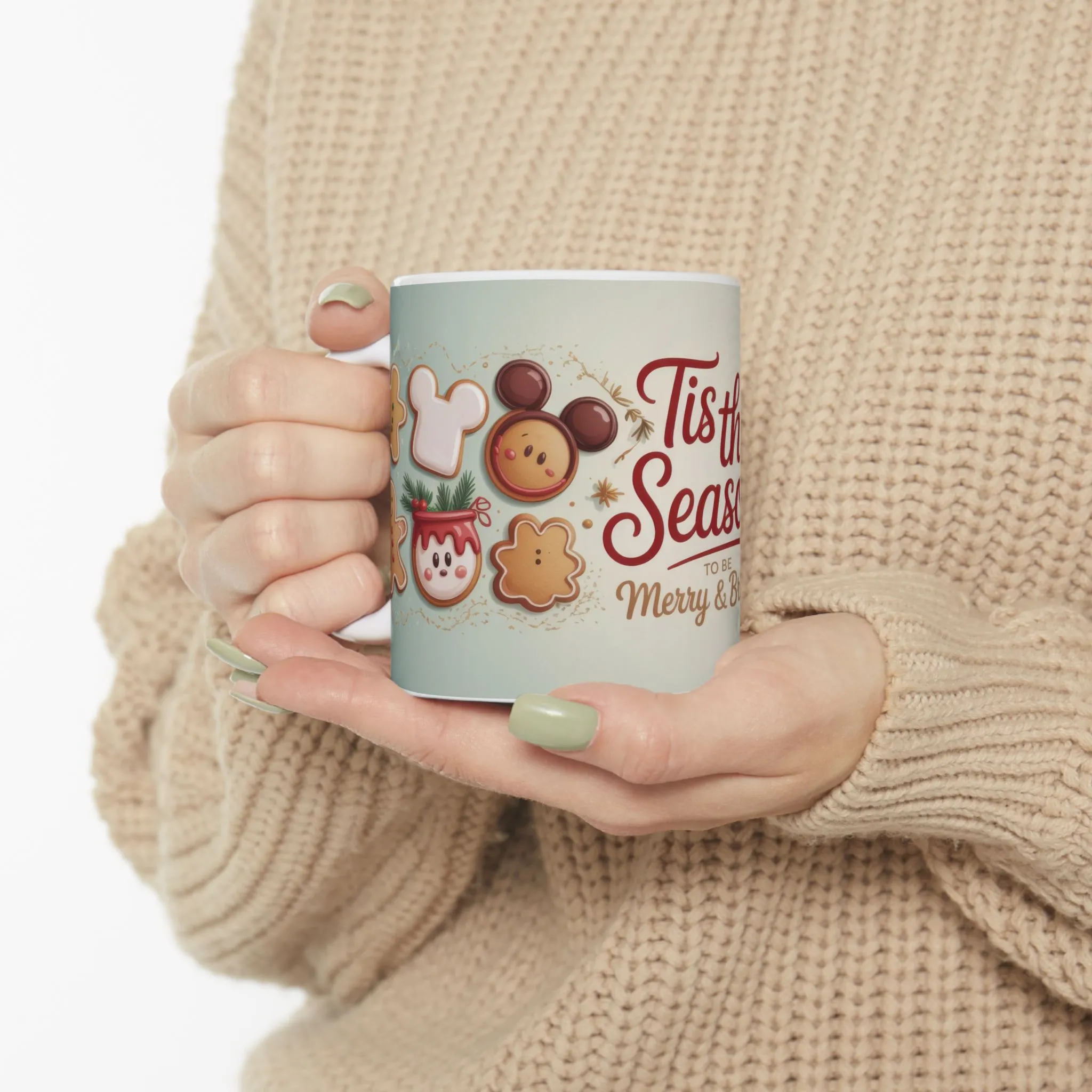Tis The Season Christmas Mug, Gingerbread Cookie Cup, Cute Holiday Cocoa Mug, Merry - Bright Gift Idea, Ceramic Mug, (11oz, 15oz) - Image 6