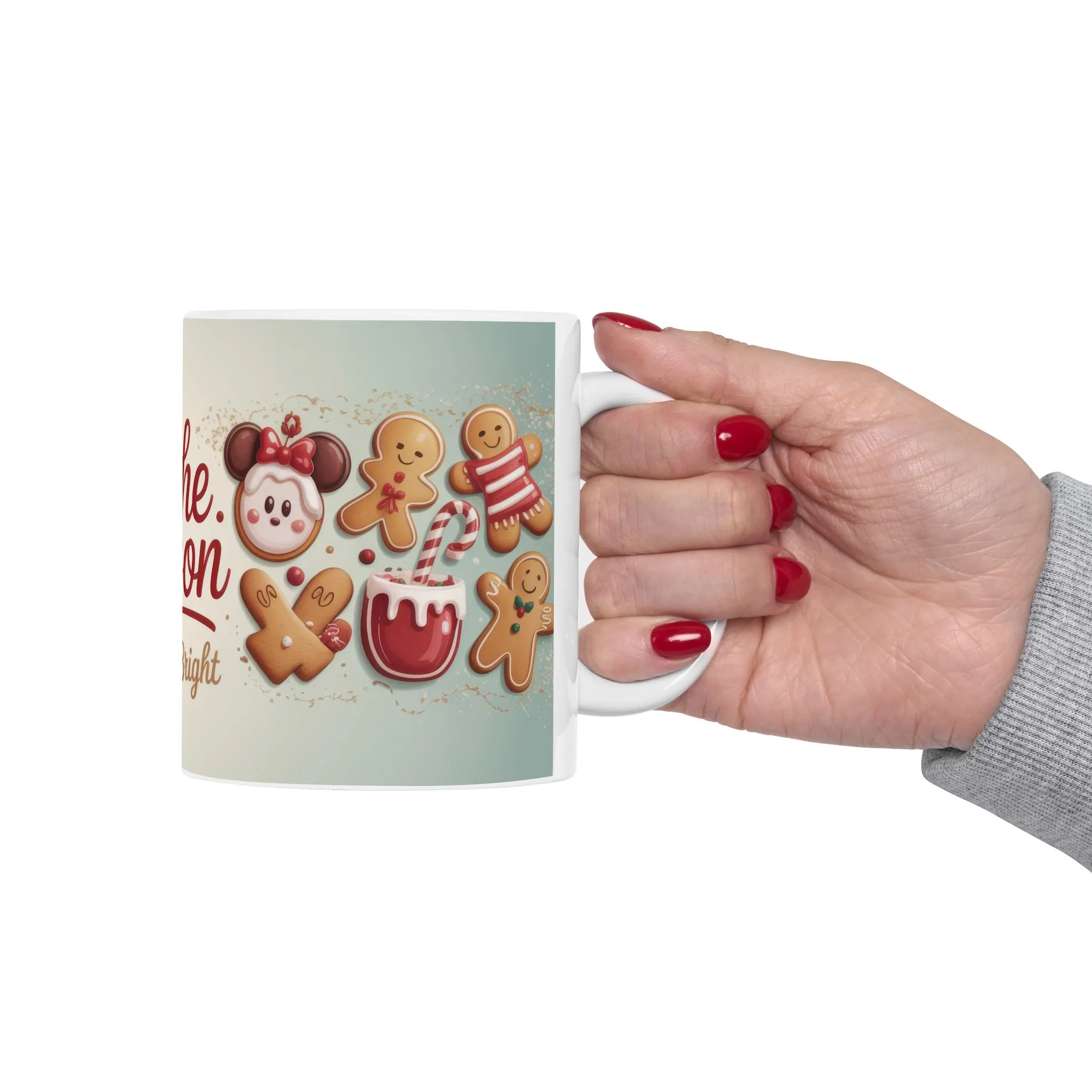 Tis The Season Christmas Mug, Gingerbread Cookie Cup, Cute Holiday Cocoa Mug, Merry - Bright Gift Idea, Ceramic Mug, (11oz, 15oz) - Image 7