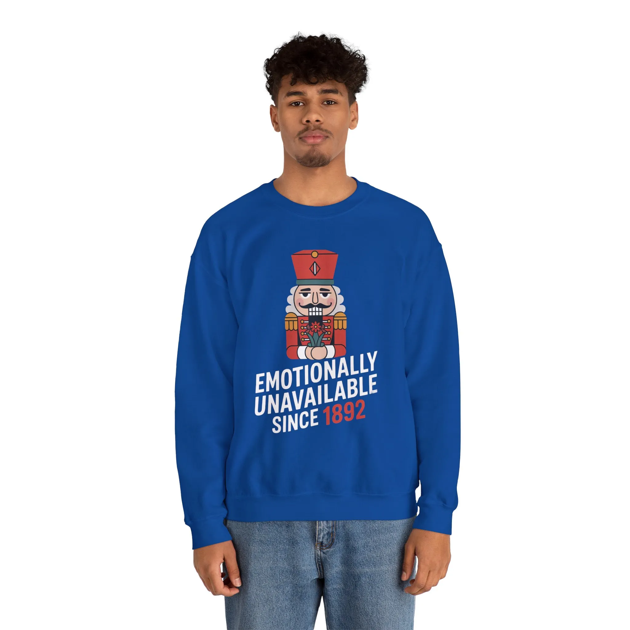 Emotionally Unavailable Since 1892 Men's Sweatshirt, Funny Nutcracker Christmas Sweater, Holiday Gift for Him - Image 17