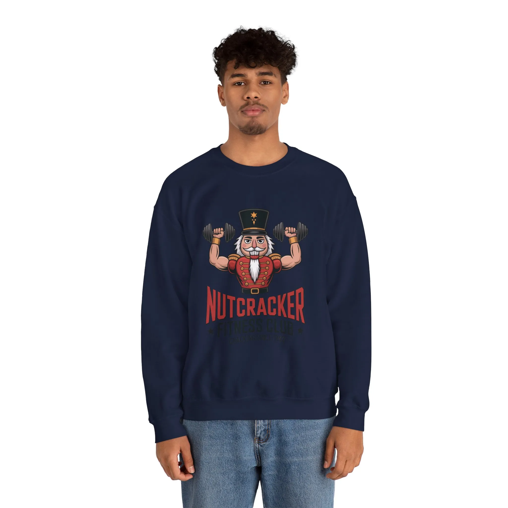 Nutcracker Fitness Club Men's Sweatshirt, Funny Gym Christmas Sweater, Holiday Gift for Him - Image 23
