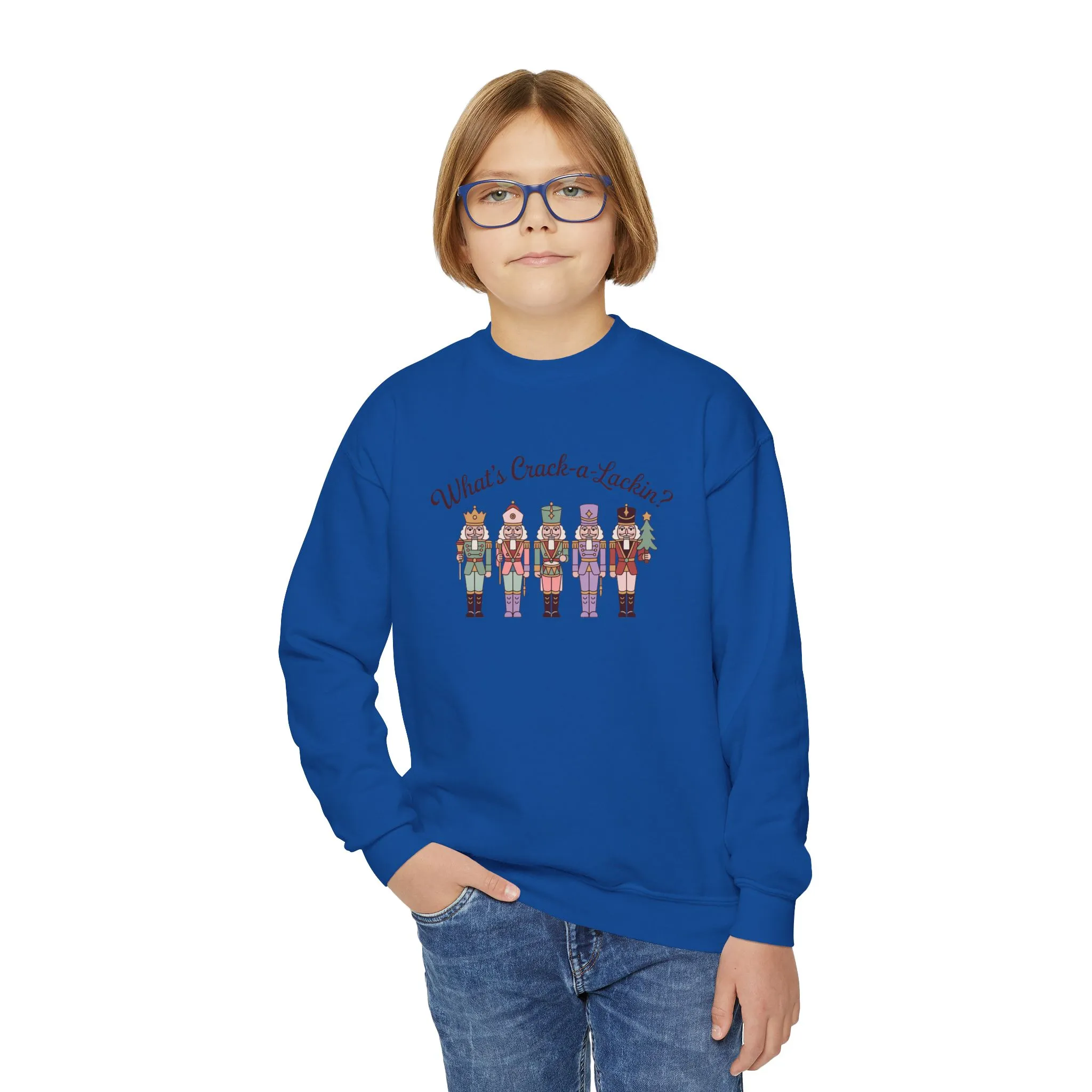 What's Crack-a-Lackin? Girls Christmas Sweatshirt, Cozy Nutcracker Squad Sweater, Mom - Daughter Family Match Outfit - Image 11