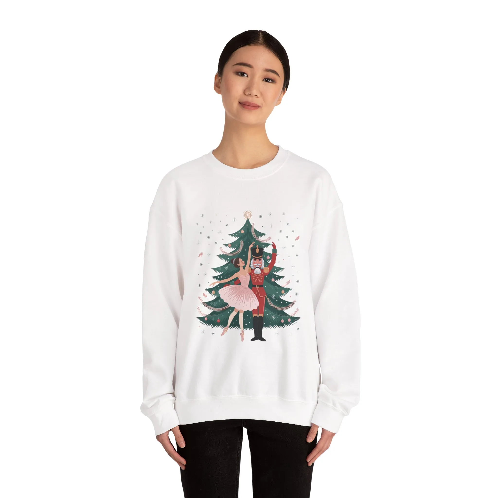 Nutcracker Ballerina Women's Sweatshirt, Cozy Christmas Sweater, Family Match Holiday Outfit for Mom - Image 5