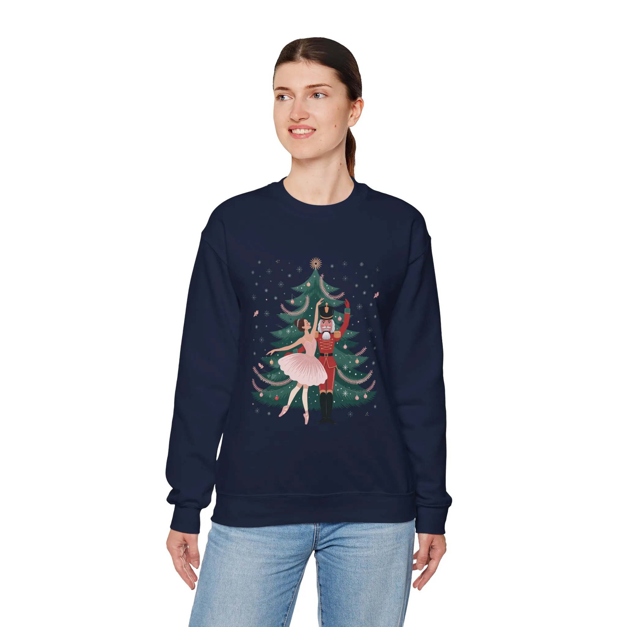 Nutcracker Ballerina Women's Sweatshirt, Cozy Christmas Sweater, Family Match Holiday Outfit for Mom - Image 15